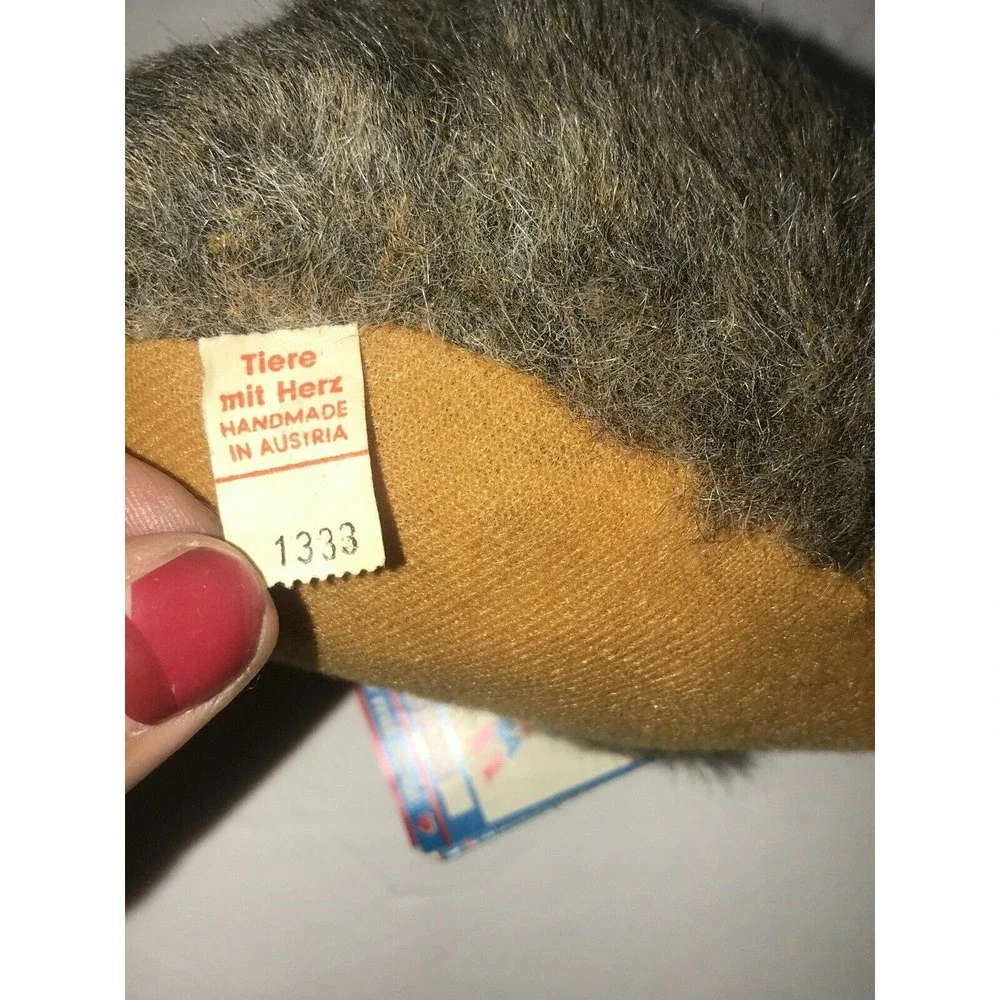 NewHedgehog Plush Austria 1333149 Tiere Mit Herz Realistic Stuffed Vtg 4